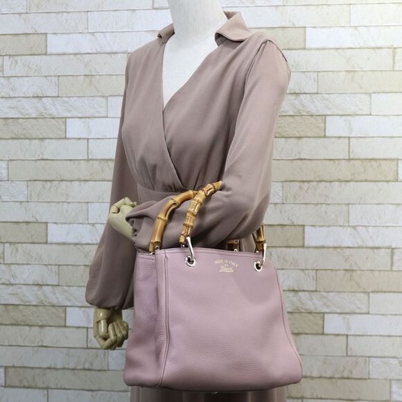 Gucci Shoulder Bag Handbag Bamboo Pink - Picture 2 of 10